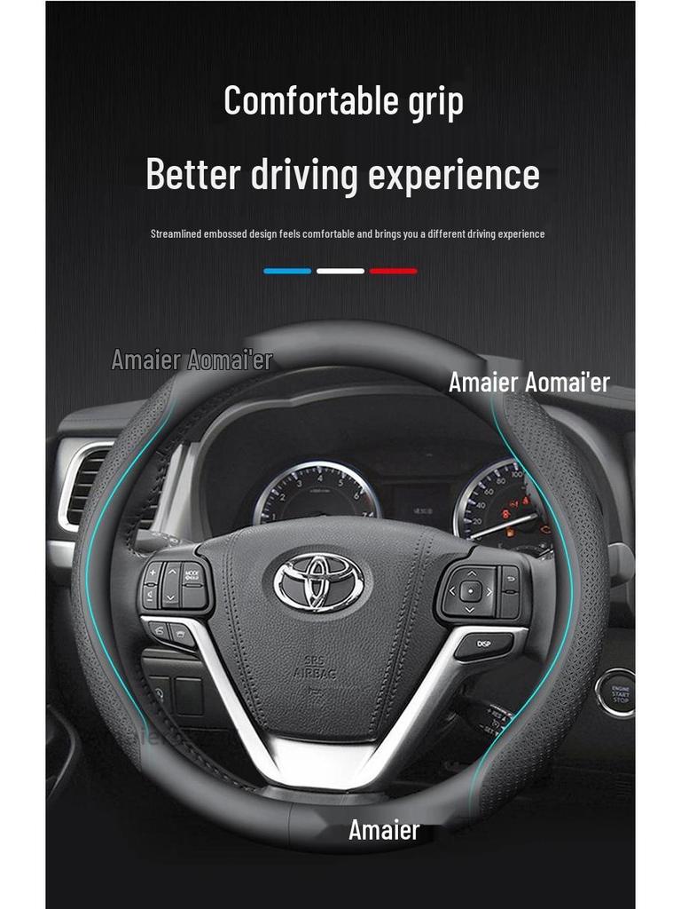 Echtes Lederlenkradbezug für Toyota: Corolla, Asia Dragon, RAV4, Camry, Highlander, Levin.