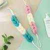 Bath Exfoliate Puff Super Soft Rich Foam Quick Drying Reusable Lanyard Design Non-fading Stretchable Exfoliating Bath Loofah Sponge Mesh Bathroom