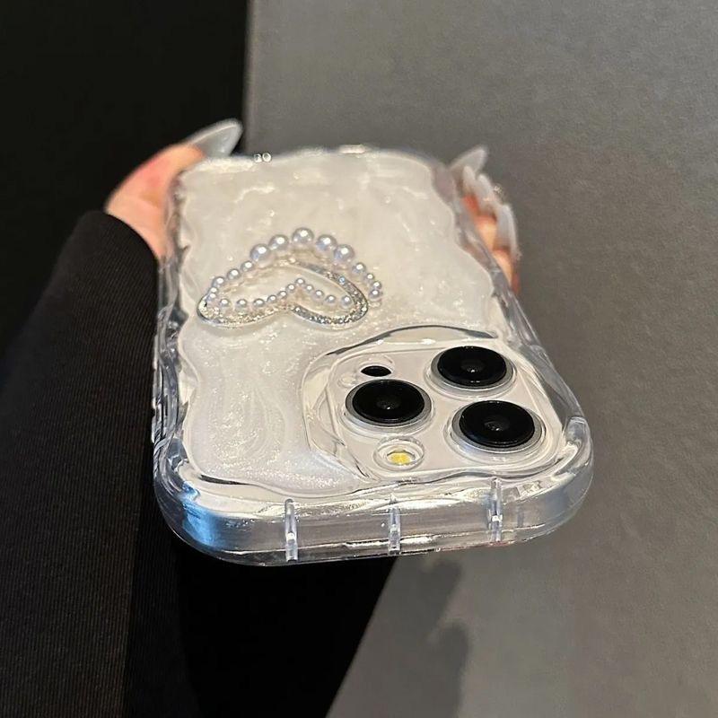 Niche Pearl Love Applies To Apple 15plus Mobile Phone Case iPhone12promax Anti-drop 14 Cute 13 New