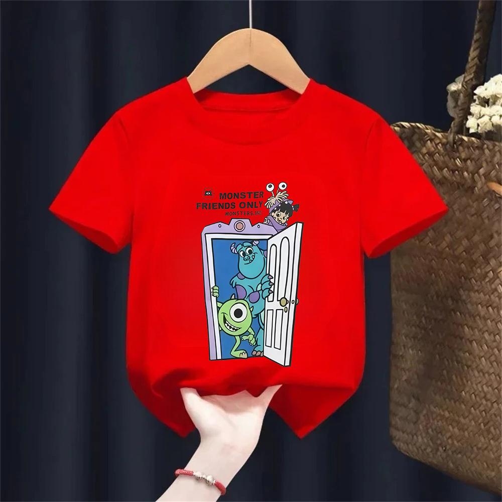 Disney Baby Boys Girls Tees Clothing Fashion Summer T-Shirt Monsters Inc Print Kids Short Sleeve T-Shirt