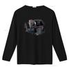 Dark Gothic Sketch Piano Stair Mirror Figure Print Streetwear Casual T Shirt vintage Washed designer clothes Versatile homme