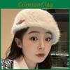 Cozy And Fashionable Rabbit Fur Beret Stylish Retroinspired Winter Hat For Women