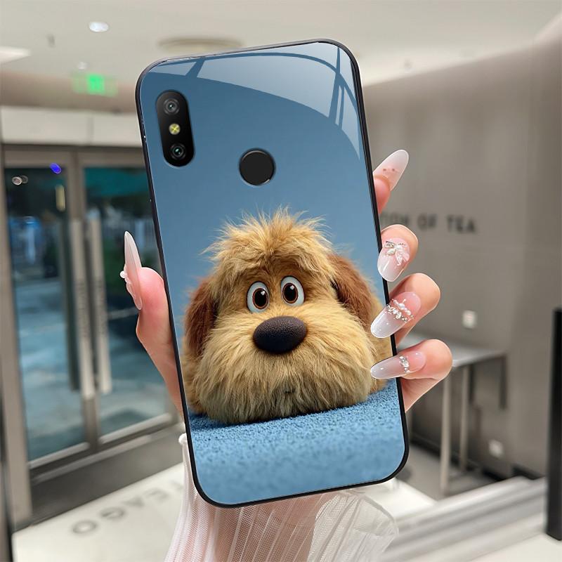 Beautiful Flower Cute Cartoon Cats Case For Xiaomi Mi A2 / Mi A2 Lite Tempered Glass Phone Case Protective Back Cover Hard Shell