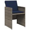 17 Piece Outdoor Dining Set with Cushions Gray Poly Rattan