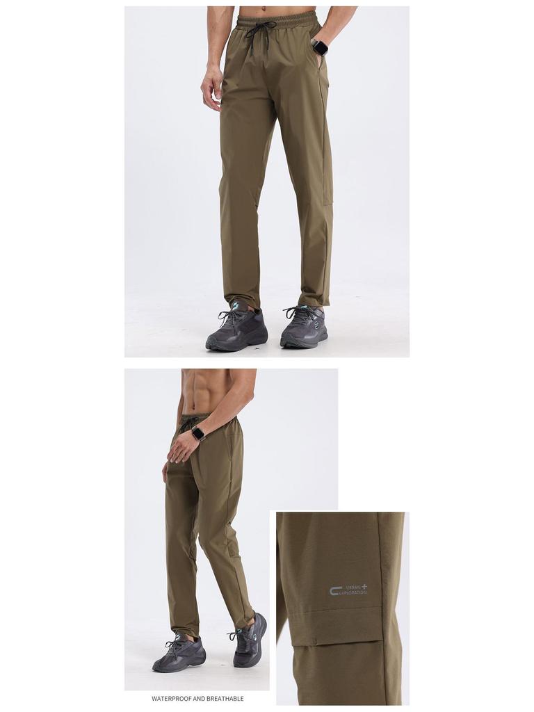 Spot Schnelltrocknend Atmungsaktiv Nylon Herren Knitterarm Eisseide Fitness Laufen Caprihose