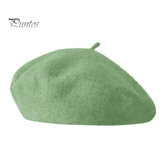 Women Beret Vintage Solid Color Painter Hat Wool Blend French Style Artist Cap Lightweight Headwear for Party Outdoor