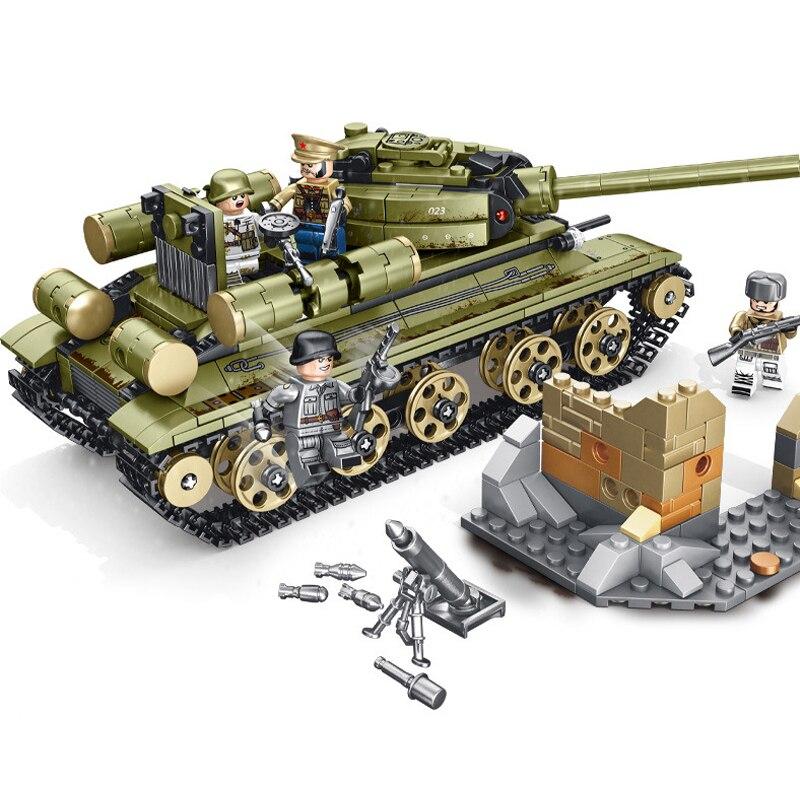 683ks Sembo T-34 Tank Model Vzdělávací stavebnice Hračky pro chlapce DIY Dárek k narozeninám k svátku Malé cihly 101038