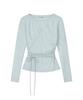 ESCAPEFROM Long Sleeve With Diagonal Shirred Strap Details Pink