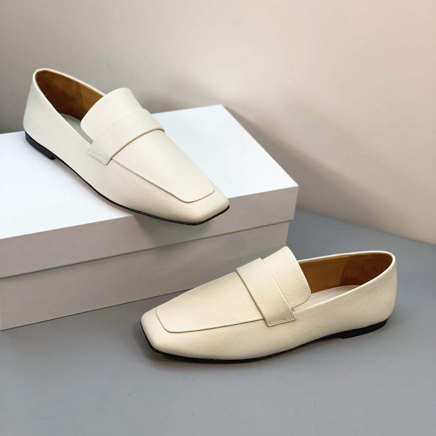 Britischer Stil quadratischer Kopf ein Pedal Pendler Loafer Lederschuhe Damen 2025 schlicht und bequem vielseitig flacher Absatz Einzelne Schuhe Freizeitschuhe