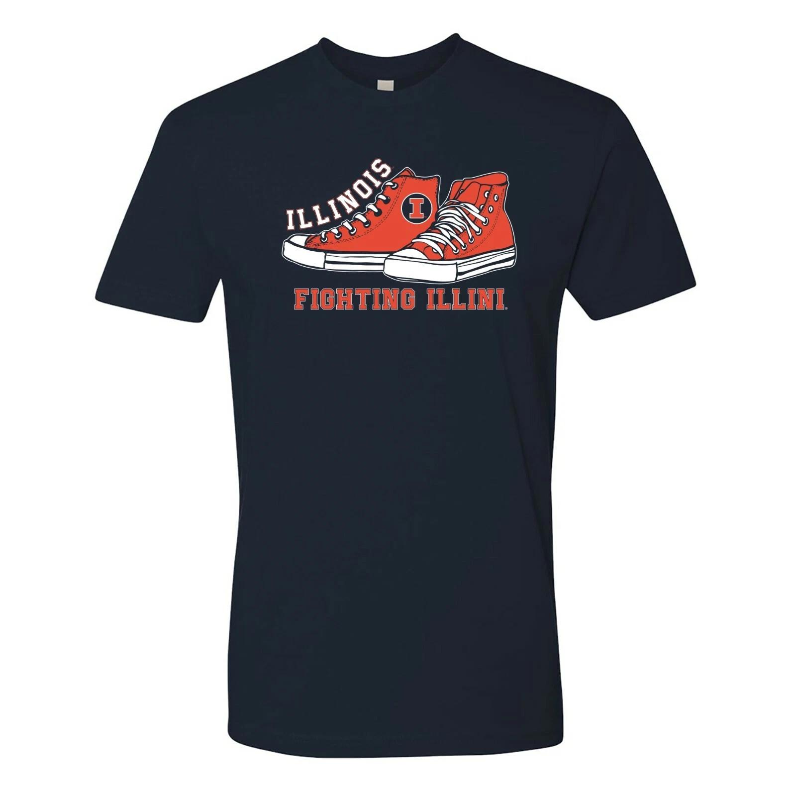 Illinois Fighting Illini High Tops Premium T-Shirt - Navy 2XL