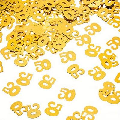 2Bags Sparkling Happy Anniversary Confetti Number 50 60 70 80 Years Couple Anniversary Party Tabletop Table Scatters Decoration
