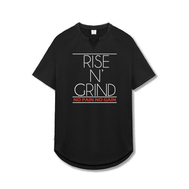 Muscleguys Летняя мужская модная футболка с коротким рукавом и принтом для бега, фитнеса и спорта с коротким рукавом M чёрный