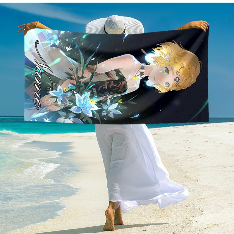 Personalized customized proof beach towel with The Legend of Zelda Breath of the Wild pattern - soft, absorbent,quick-drying,perfect swimming,camping&