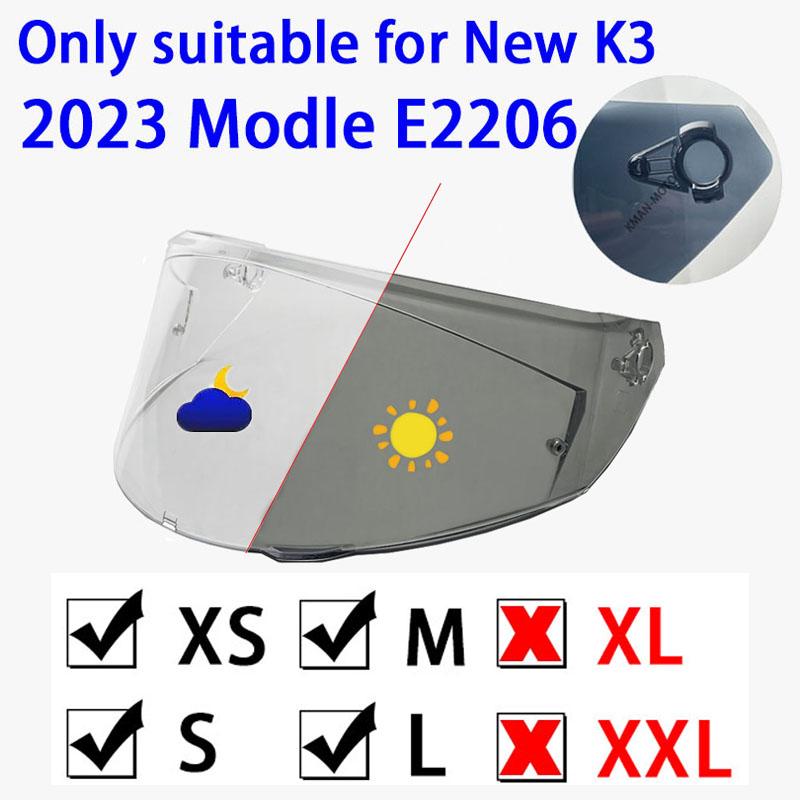 Visiera per Casco AGV K3 Nuovo Modello E2206 Occhiali per Casco da Moto Lente per Casco da Moto accessori moto