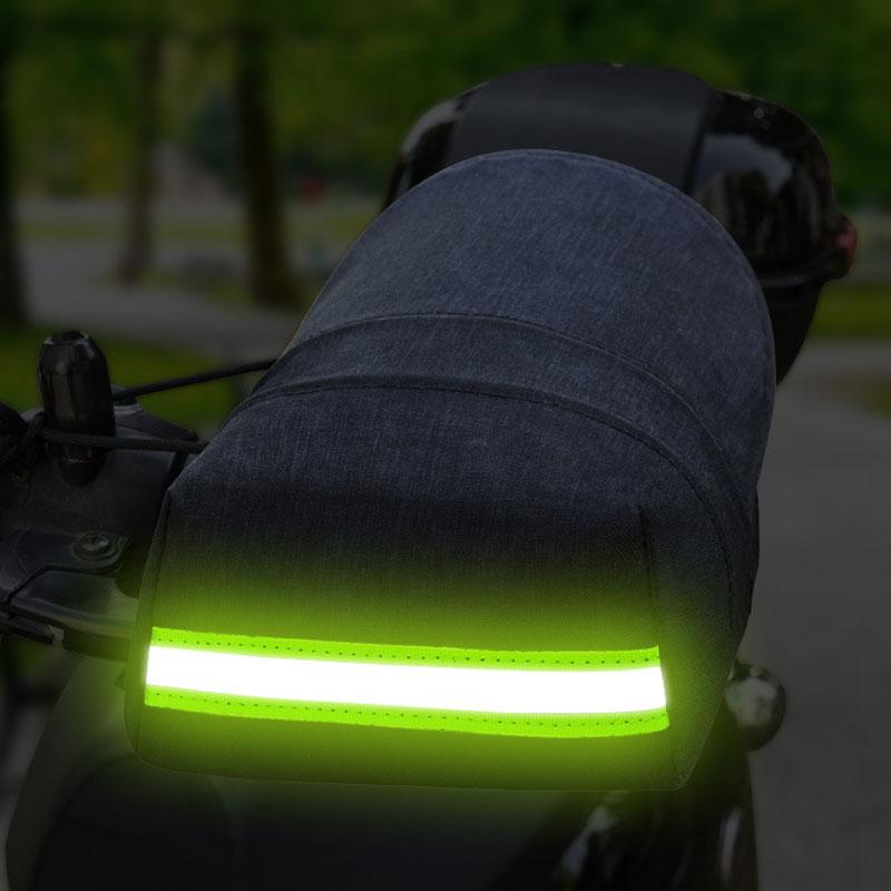 Black Electric Sunscreen Gloves Cover Night Reflective Motorcycle Bicycle Glove PU Waterproof Windproof Breathable Handle Cover