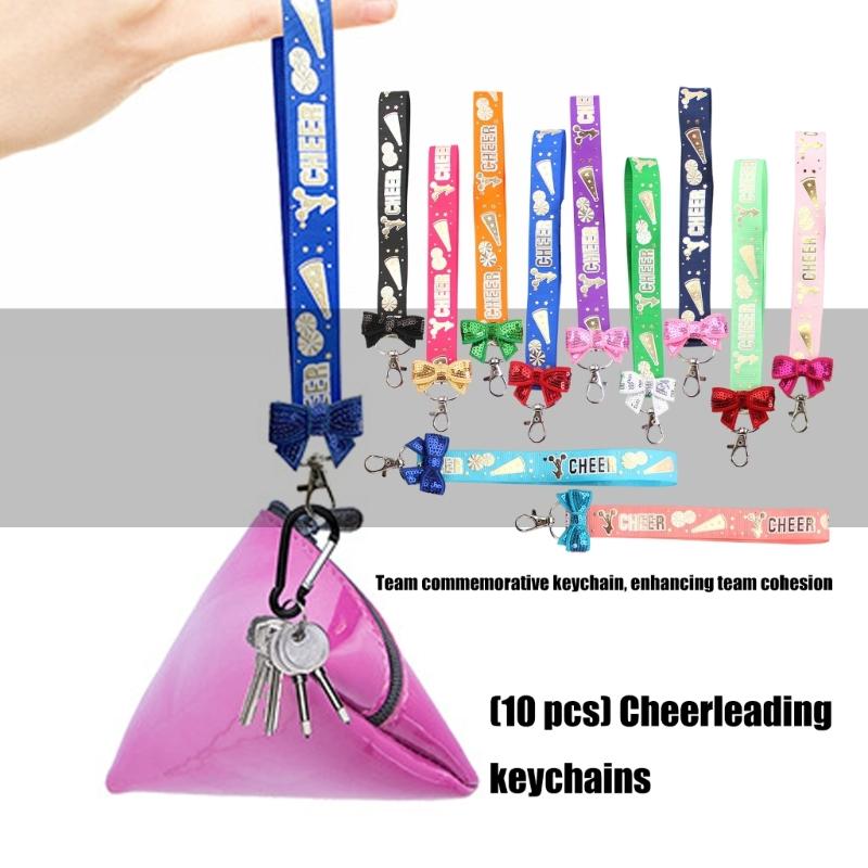 Pack Of 10 Cheerleader Keychains Soft Polyester Accessories For Sports Enthusiasts Sturdy And Lightweight Design