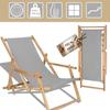 SPRINGOS® Garden Sun Lounger Folding Wooden Sun Lounger With Armrests