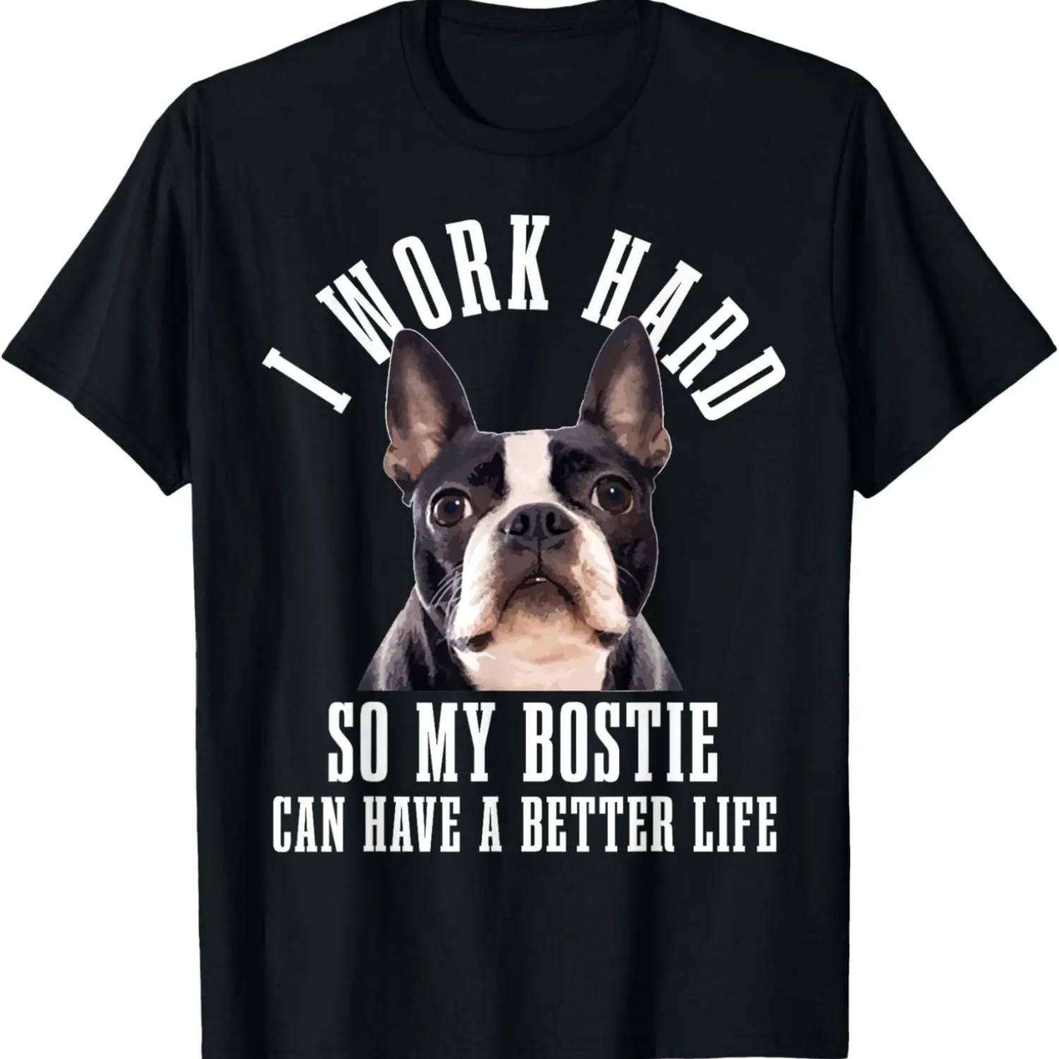 Bostie Mama Dog Dad Funny Boston Terrier T-Shirt S