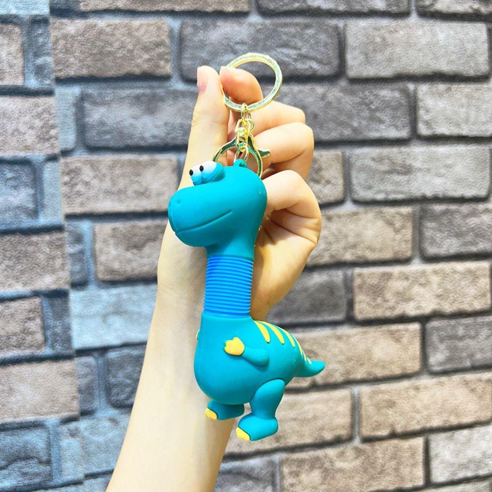 Retractable Dinosaur Retractable Neck Dinosaur Keychain  Schoolbag Pendant