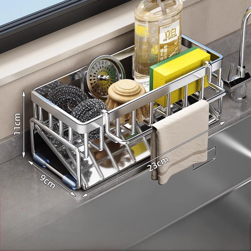 Kitchen Countertop Sink Caddy with Drain Rack