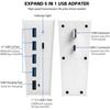 Megadream USB Hub for 4 USB Ports 1 USB Charging Port 1 Compatible with PlayStation 5 High-Speed PS5, 2.0 + + Type-C 3.1 Port, High-Speed
