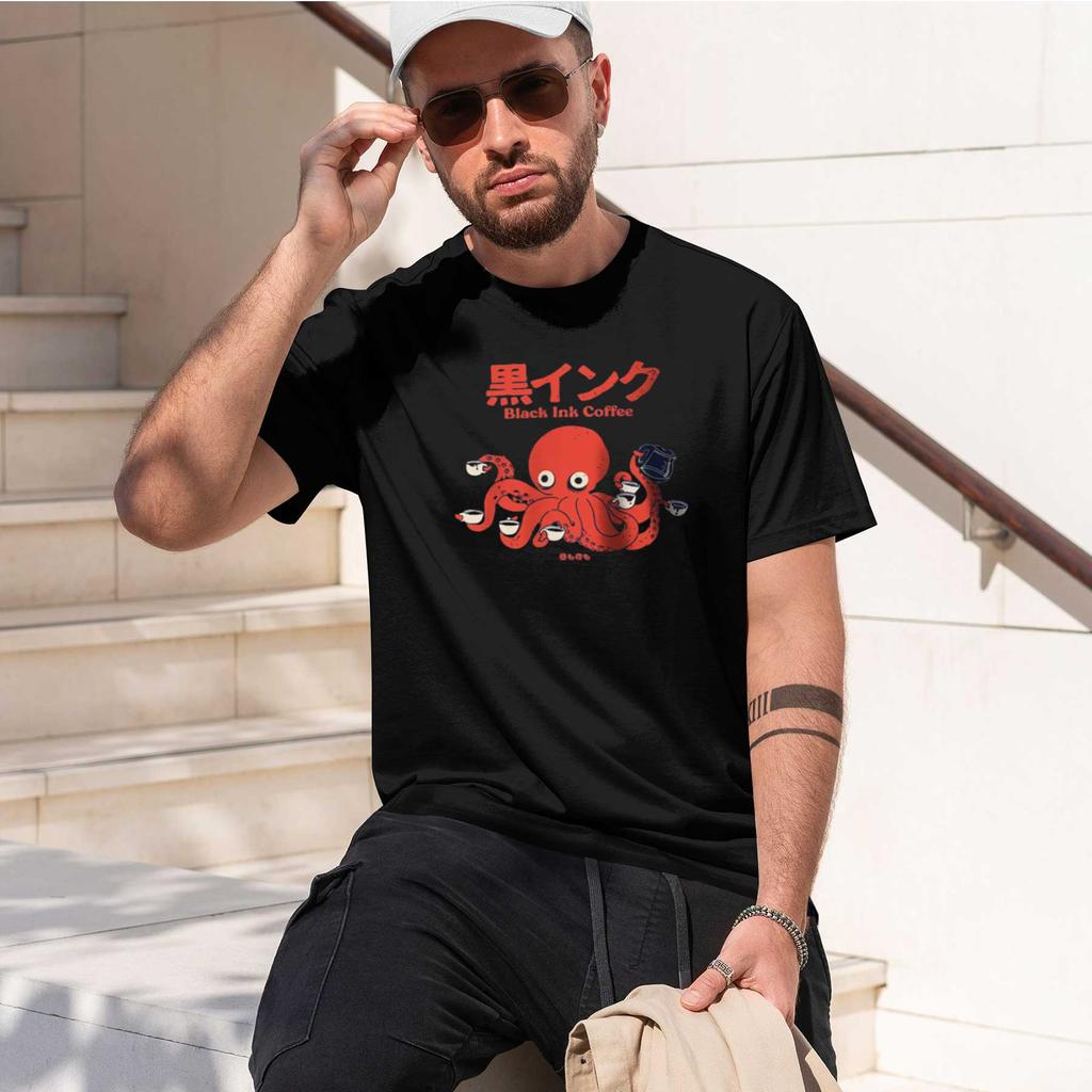 2026 New Modelblack Ink Coffee Creative Printed Unisexs Tshirt 100 Cotton Oversized Charming Graphic Tees For Tops Tees Street