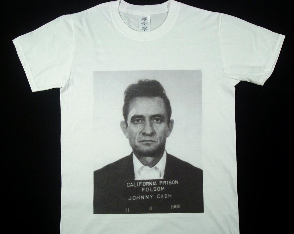 Johnny Cash mugshot White T-Shirt sizes available S-3XL