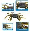 3pcs 10cm Crab Lures w/Hooks - 3D Simulation ABS Soft Bait | Saltwater Winter Fishing | Multi-Color (Orange/Black/Red), Lure Kit
