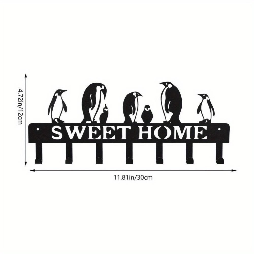 

Iron Wall Hooks Set: Arctic Bird Design Key Coat Rack for Door Balcony TY3386-01