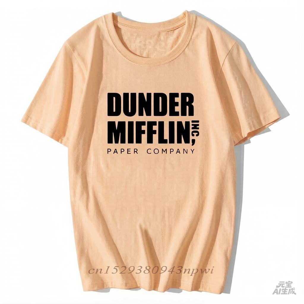 2024 Unisexs The Office Dunder Mifflin Short Sleeve Crew Neck Tshirt Streetwear Casual Tee