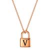 12MM Padlock Laser-Engraved Roman Numerals Stainless Steel Necklace