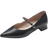 Laird Stone Cai Wenjing Style Sheepskin Mary Jane Block Heel Pumps