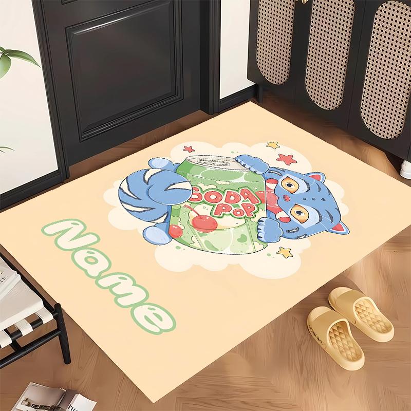 Derpy Tiger (5) Personalized name Office Carpet Stylish Decor for Living Room Bedroom Kitchen