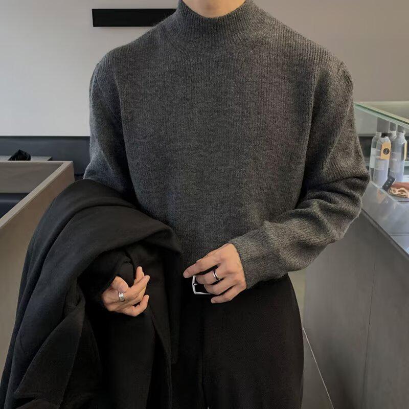 MRCYC Men s Retro Round Neck Hoodie, Korean-Style Spring Pullover Jacket L