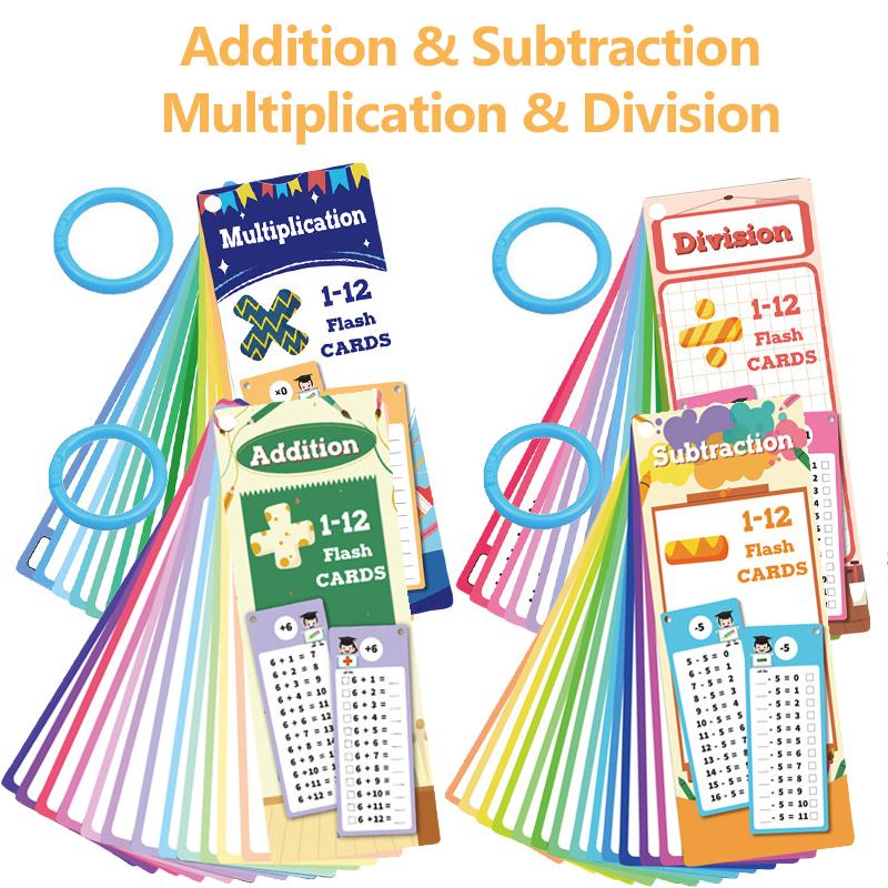 Children Math Training Cards Kids Montessori Teaching Aid Math Practice Portable Erasable Card Book 0-12 Calculation TMZ