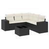 Vidaxl 6-Cz. Set di Mobili da Giardino con Cuscini, Polyrattan Nero