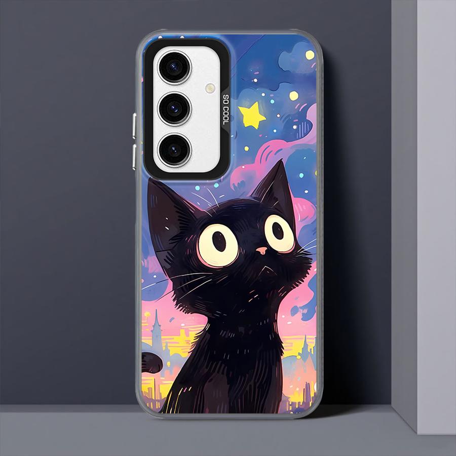 Soft Shell Case for Samsung Galaxy A72 A55 A53 A26 A36 A71 A73 A52 A35 A54 A51 A56 Van Gogh Art Cat