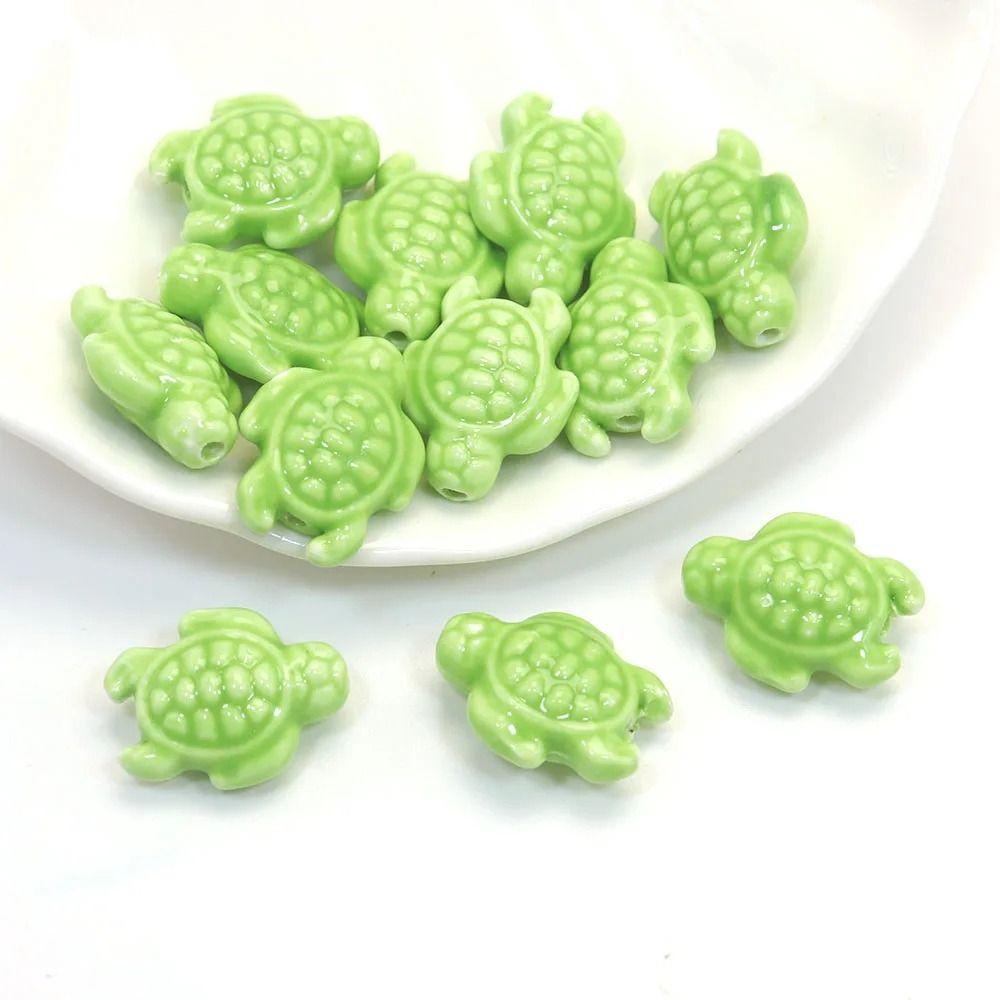 10pcs Handmade Craft Sea Turtle Bead Ceramic Jewelry Making Material  Women
