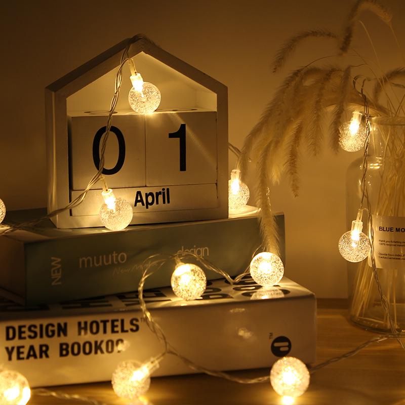 LED Bubble Ball String Lights - Transparent Crystal Round Balls for Christmas Tree and Festival Decor