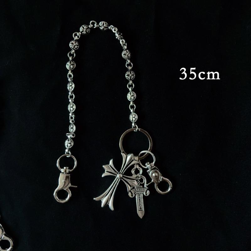 Multi-element trouser chain, bag hanging chain, sword round bead cross waist chain, lobster buckle pendant jeans chain