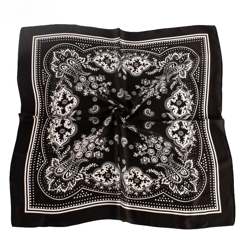 68Cm Paisley Small Cashew Flower Scarf For Women Spring And Summer Thin Satin Square Scarf Retro Versatile Headscarf Shawl