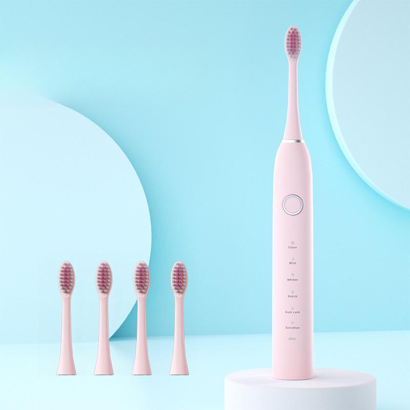 Neue elektrische Zahnbürste, wiederaufladbar für männliche und weibliche Studenten, Erwachsene mit weichen Borsten, wasserdicht, Schallvibration, Haushalts-Paarzahnbürste