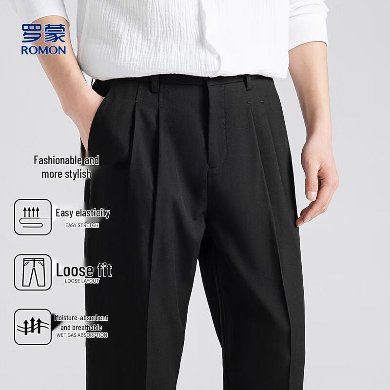

ROMON Men s Relaxed Straight-Leg Casual Trousers 2XL