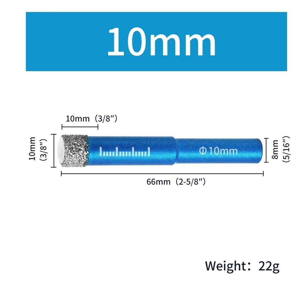 Diamond Brazed Dry Drilling Bit Porcelain Cup Saw Ceramic Marble Granite Tile Hole Opener Hole Saw Cutter 1Pc 5-16mm Round Shank