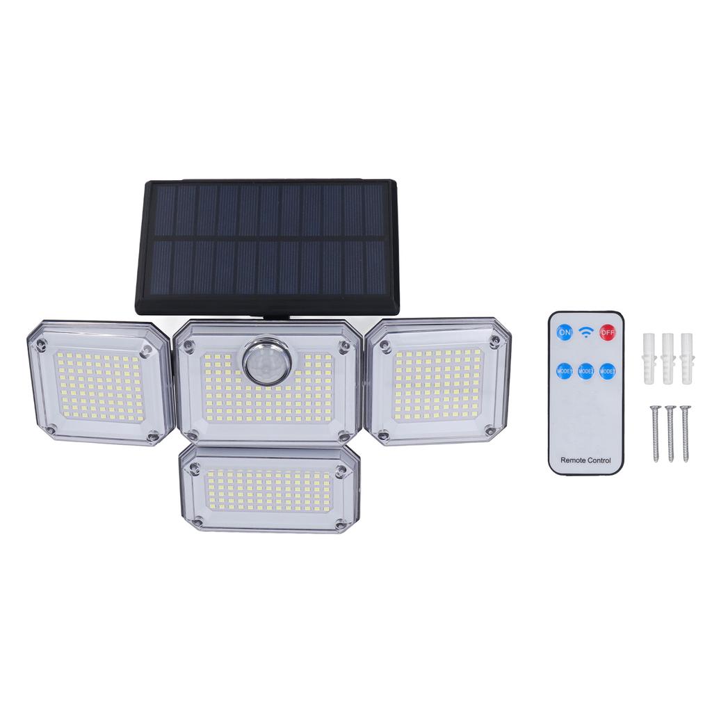 Solar Outdoor Street Light 4 Rotating Head Flexible Foldable IP64 Heat Resistant Home Solar Lamp