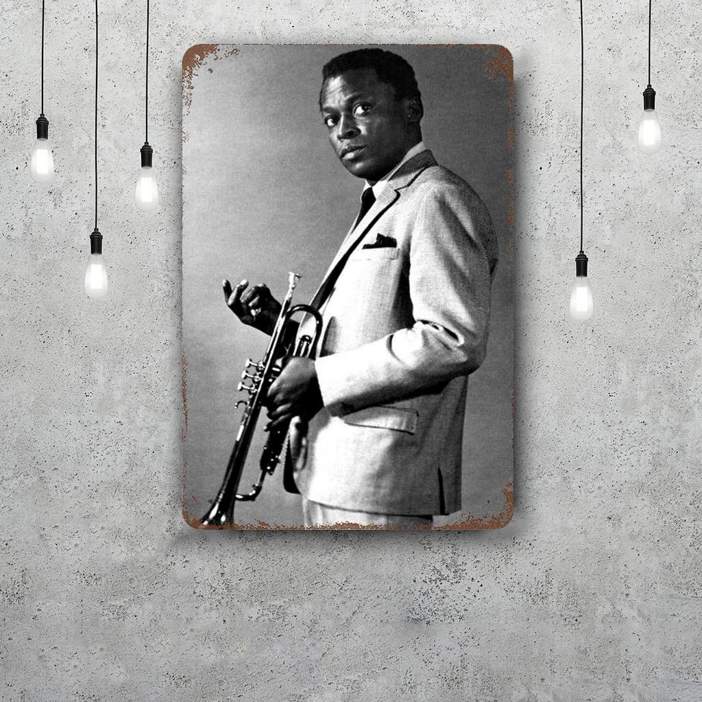 Miles Davis Vintage Metal Tin Signs Posters Decor Retro Metal Plaque Wall Art Decor for Garage Bar