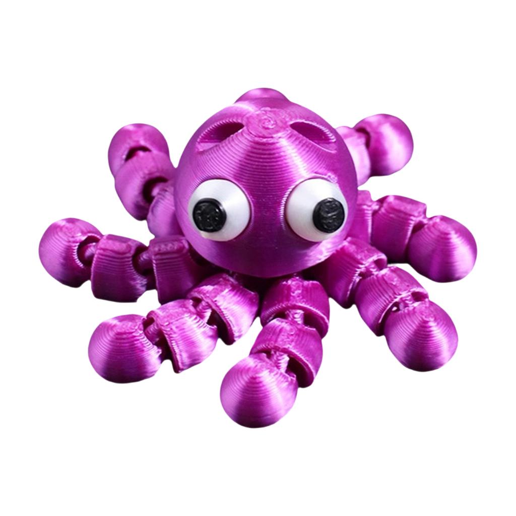 3D Printed Ornaments That Can Be Hung Backpacks Or School Bags; Squid And With Movable Joints.