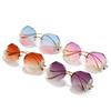 Trend Frameless Sunglasses Lenses Diamond-Encrusted Polygonal Sunglasses Women'S Personality Ocean Pieces Gradual Change Color Glasses