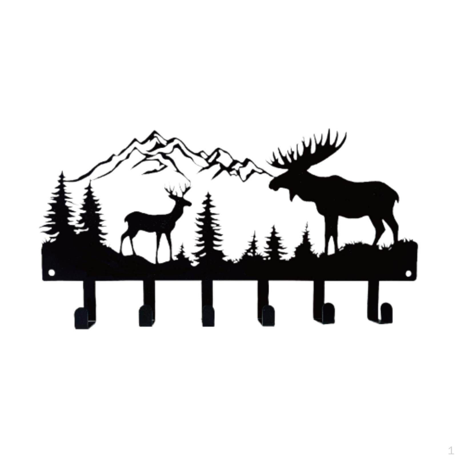 

Органайзер Гачок Настінне кріплення Тримач для ключів Чорний Творчий Зберігання Підвісна стійка Вішалка для Deer