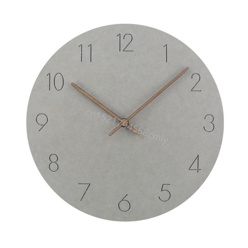 Stille Wanduhr ohne Ticken Holz Dekorative Wanduhr Batteriebetrieben 6XDE